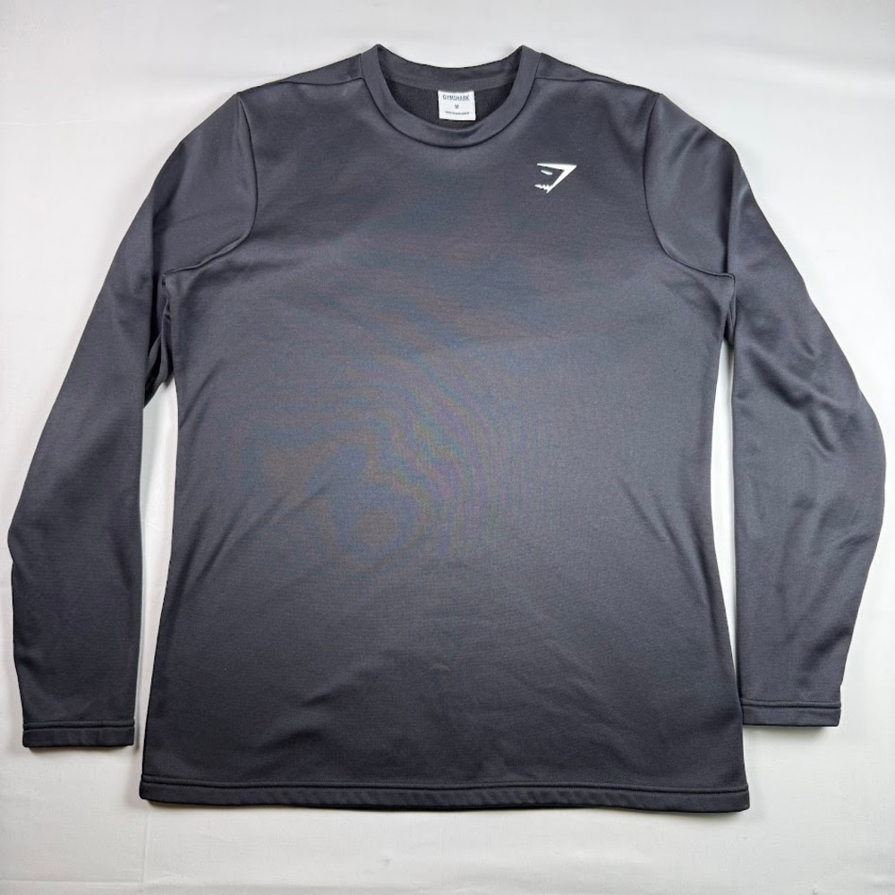 Gymshark Long Sleeve Performance Shirt Mens Size M Black Crew Neck A1A2D